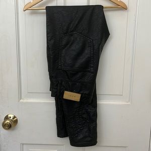 MNML Faux Leather Flame Denim